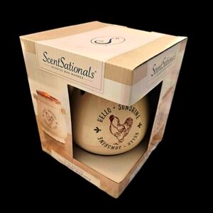 scentsationals plug in electric wax‎ warmer rooster theme ceramic hello sunshine